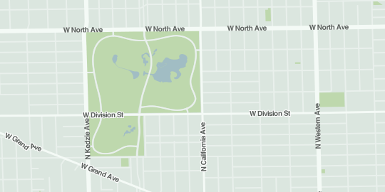 Screenshot of map tile at neighborhood-wide zoom