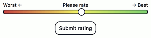 The revised slider now followed by a button reading “Submit rating”.
