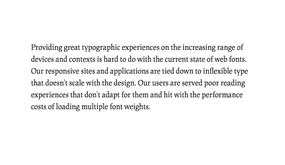 A paragraph typeset in the display version of JAF Lapture, illustrating how the text version reads better.