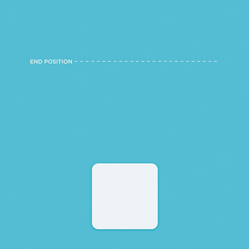 Placement of square shapes in relation to a target finish line