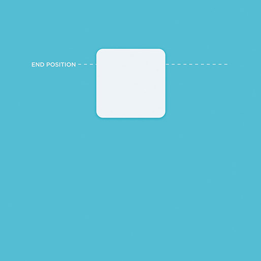 Placement of square shapes in relation to a target finish line