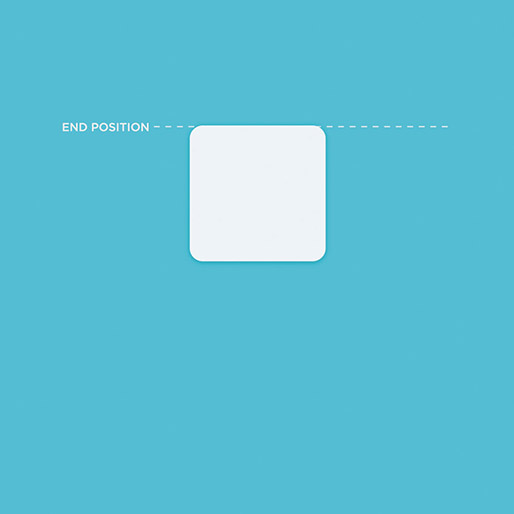 Placement of square shapes in relation to a target finish line