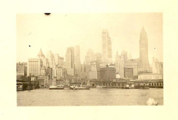 A photograph of the New York City skyline, taken by the author’s grandfather, probably in the 1930s.