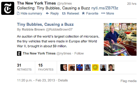 Twitter card for a New York Times article link