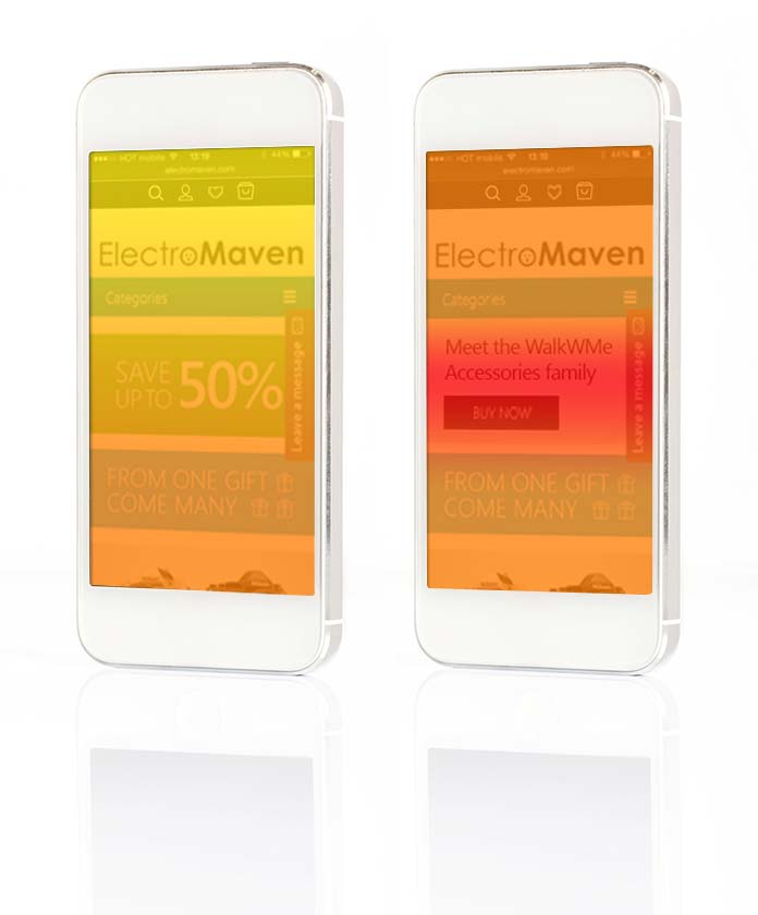 Example of A/B testing on mobile devices