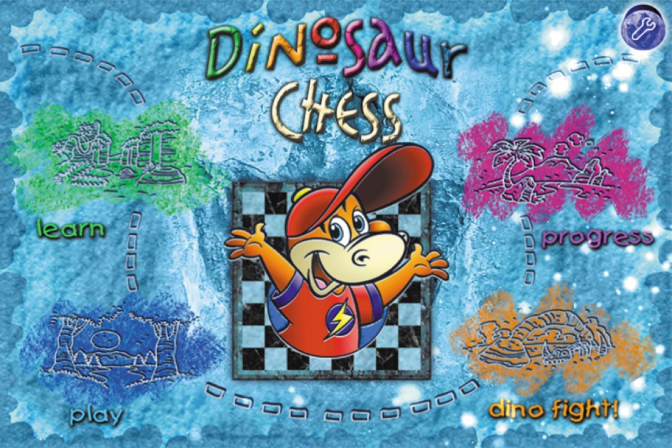 Screenshot of the Dinosaur Chess homescreen