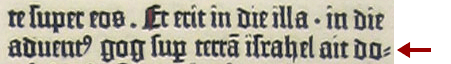 Example of Gutenberg's hyphen
