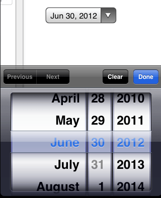 The iOS Date picker
