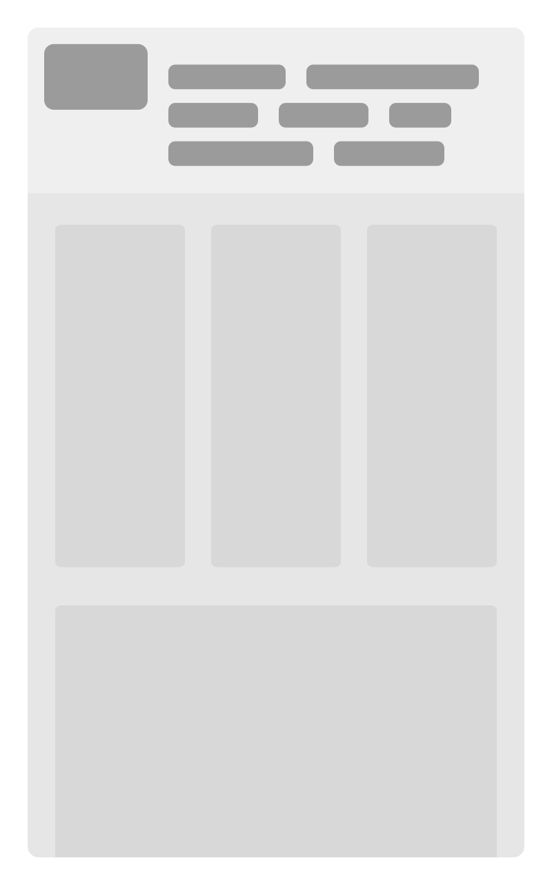 Wireframe showing a desktop design squished to mobile size