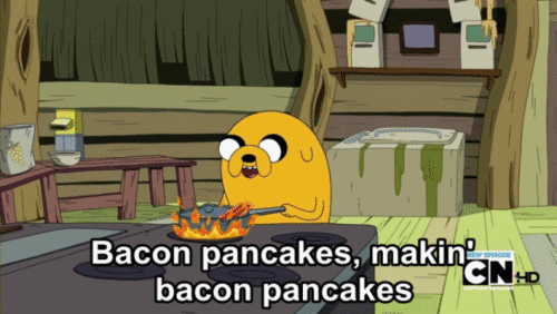 Jake from Adventure Time Making Bacon Pancakes